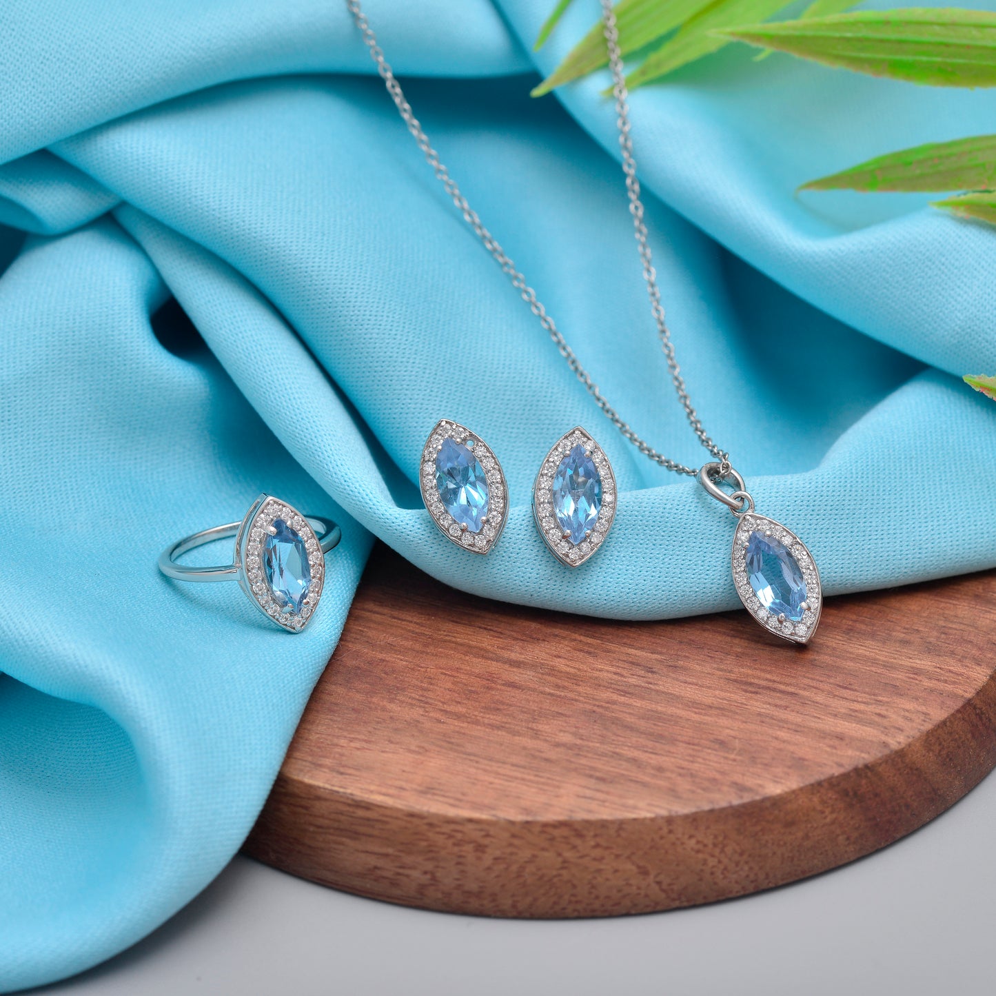 Blue Radiance Silver Set