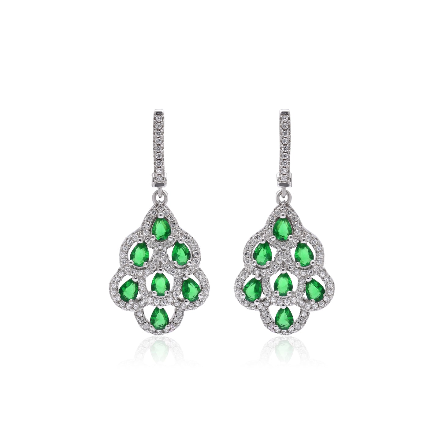 Emerald Glow Sterling Set with American Diamond