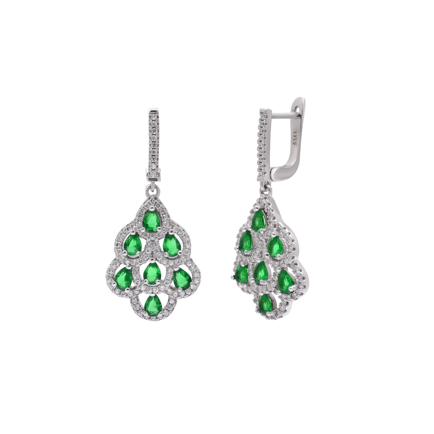Emerald Glow Sterling Set with American Diamond