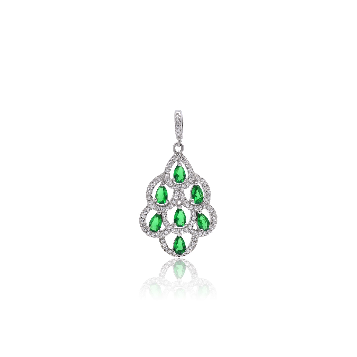 Emerald Glow Sterling Set with American Diamond