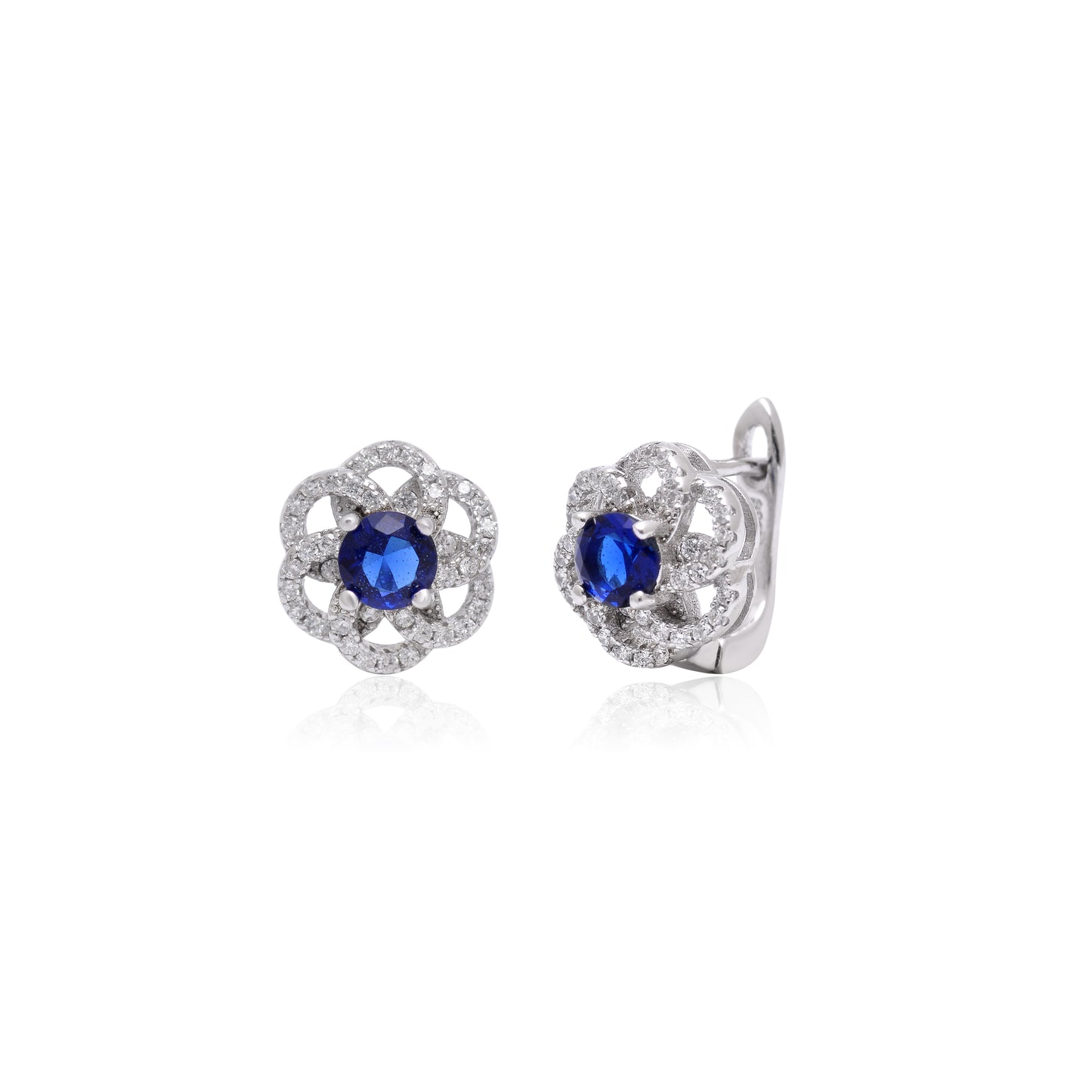 Sapphire Blossom Sterling Silver Set
