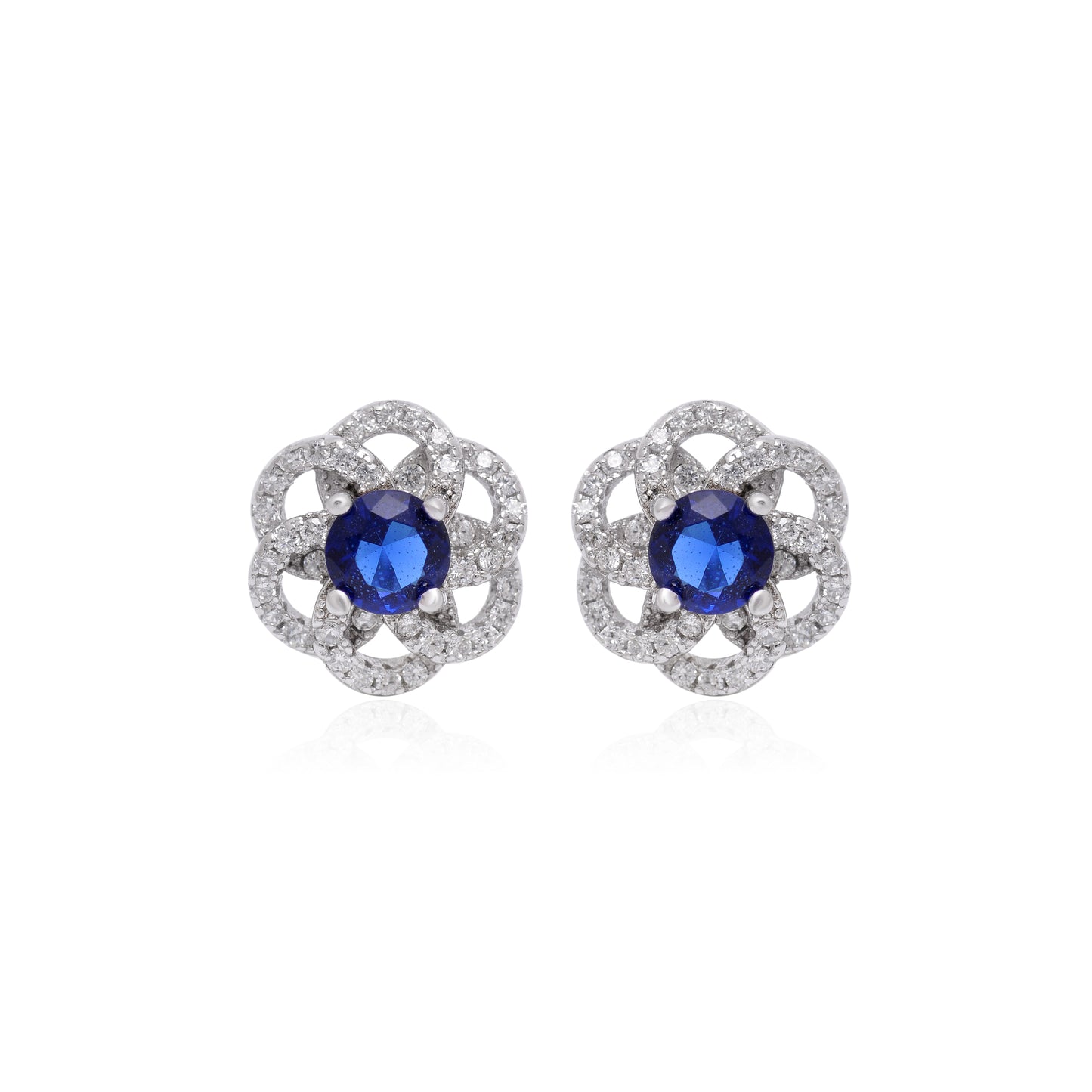 Sapphire Blossom Sterling Silver Set