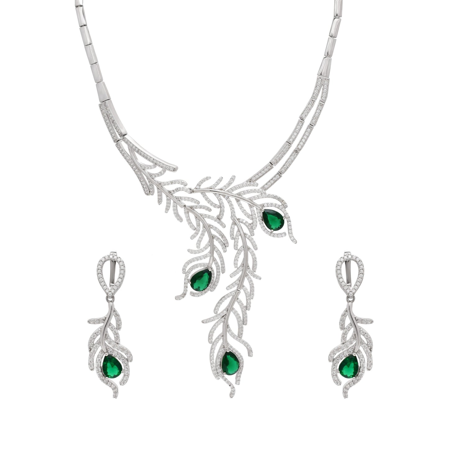 Leafy Brilliance Silver Set