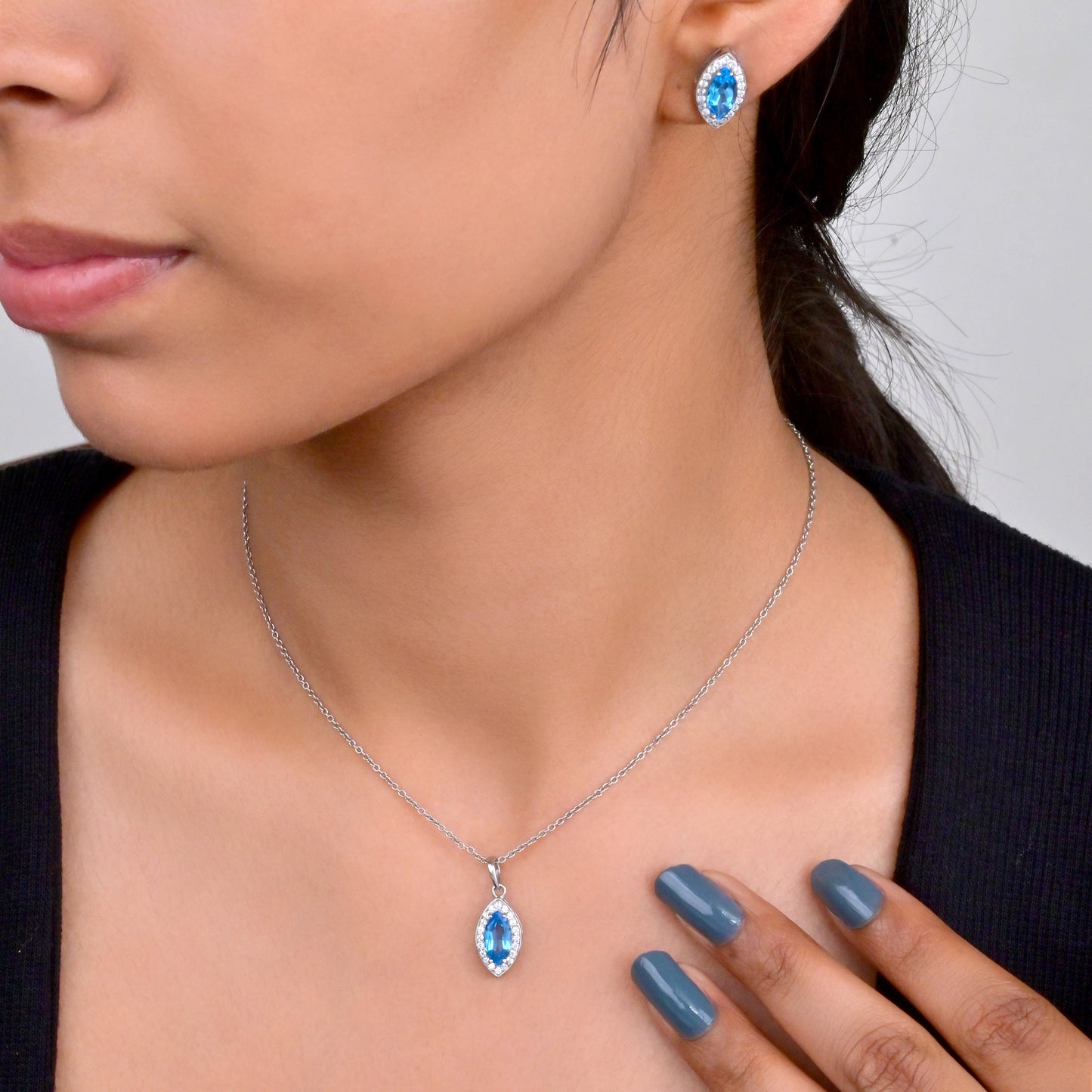 Blue Radiance Silver Set