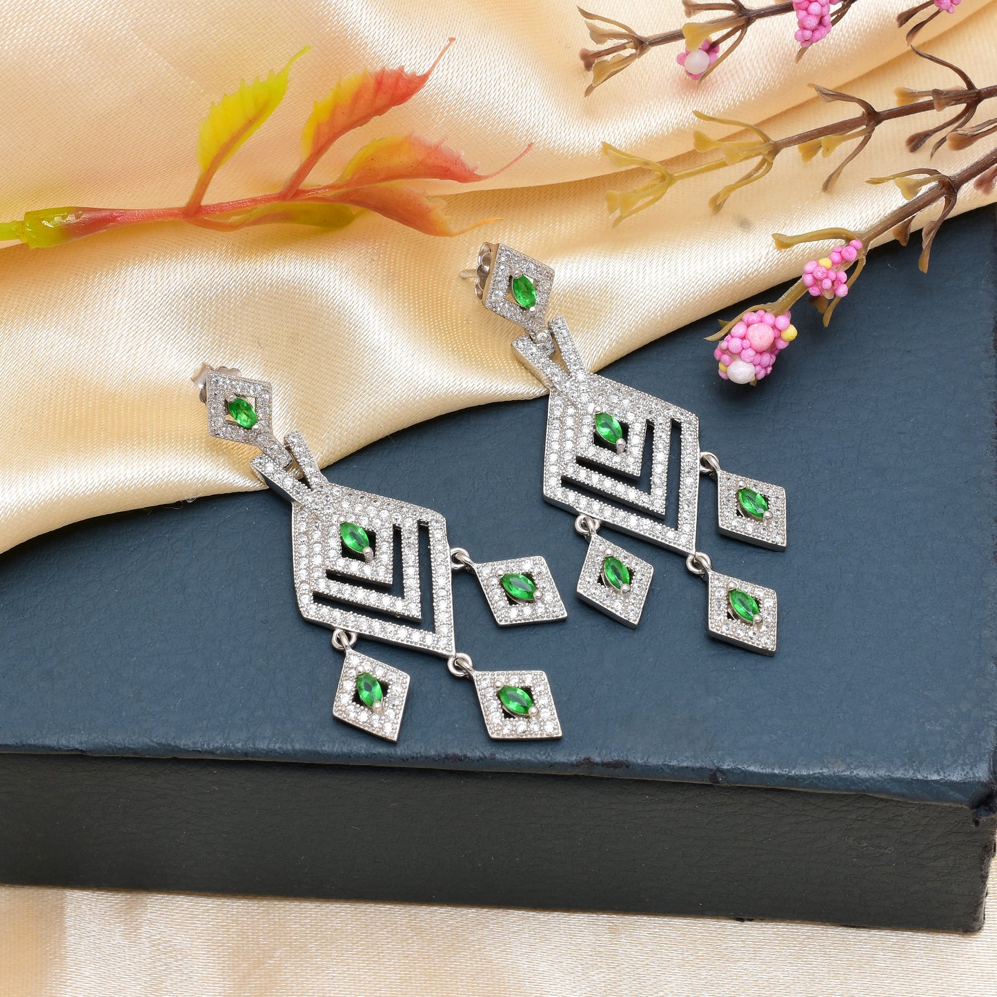 Emerald Sparkle Elegance Earrings
