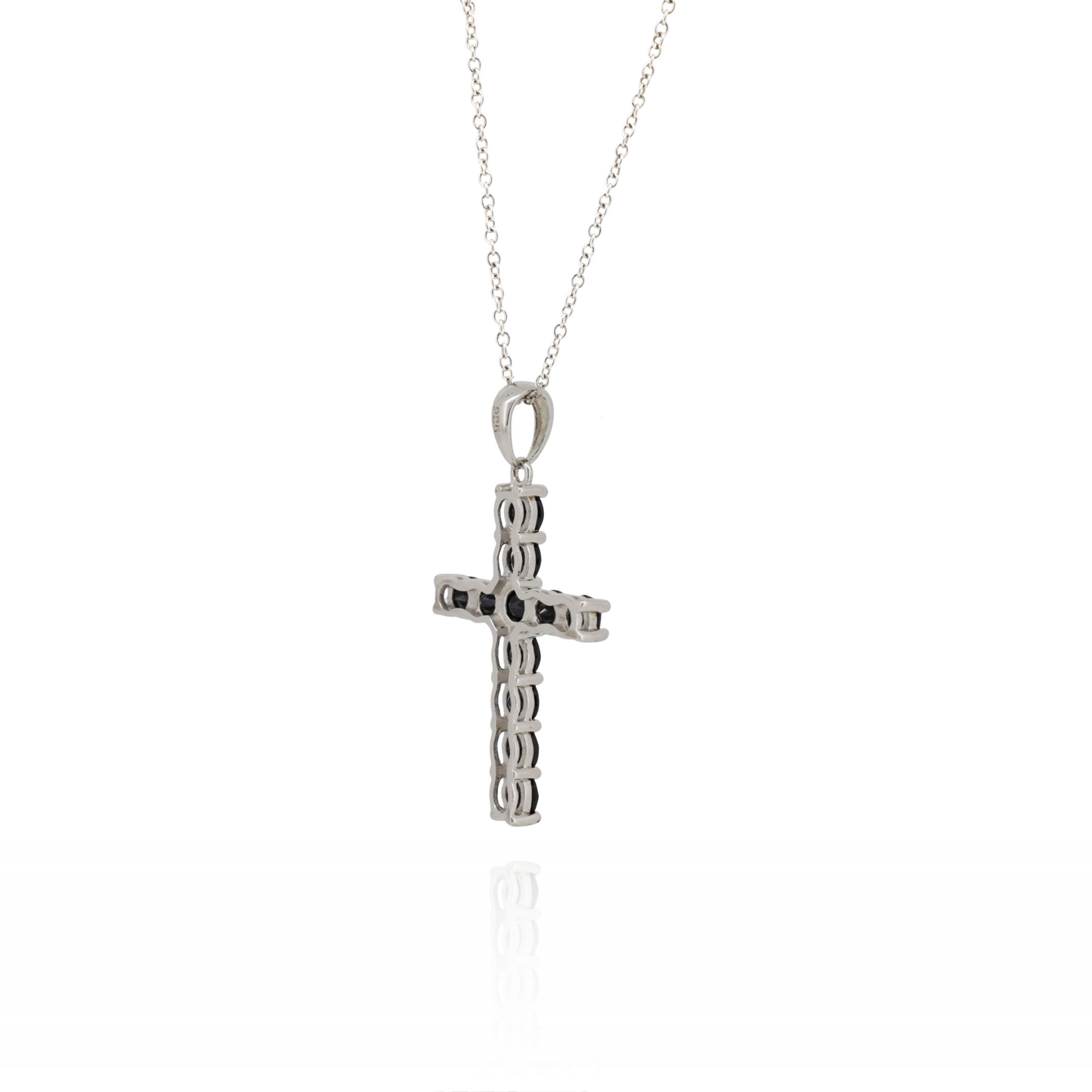 Mini Black Spinel Silver Cross