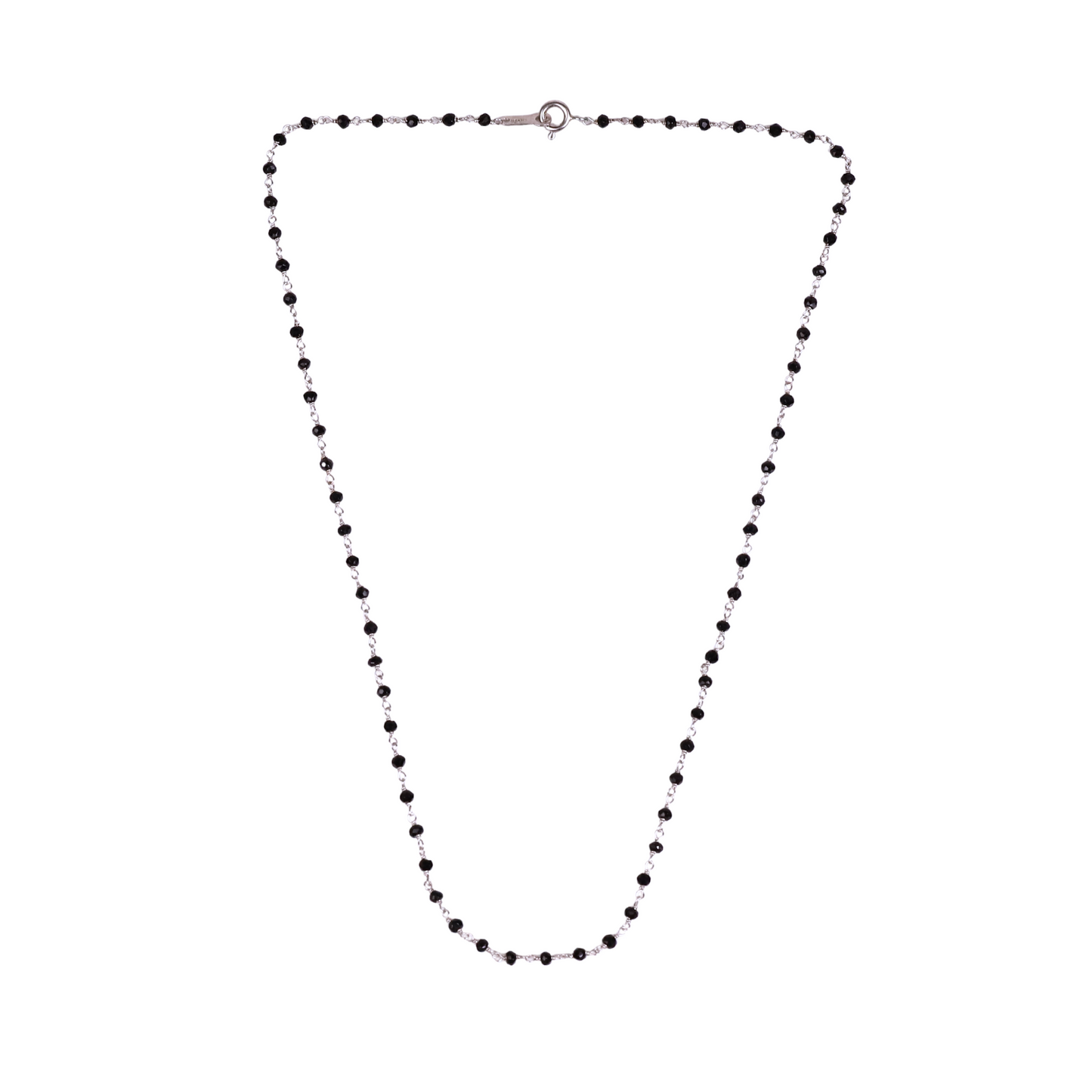 Black Spinel Silver Chain