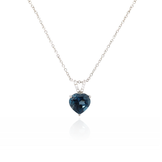 Heart Midnight London Topaz Necklace