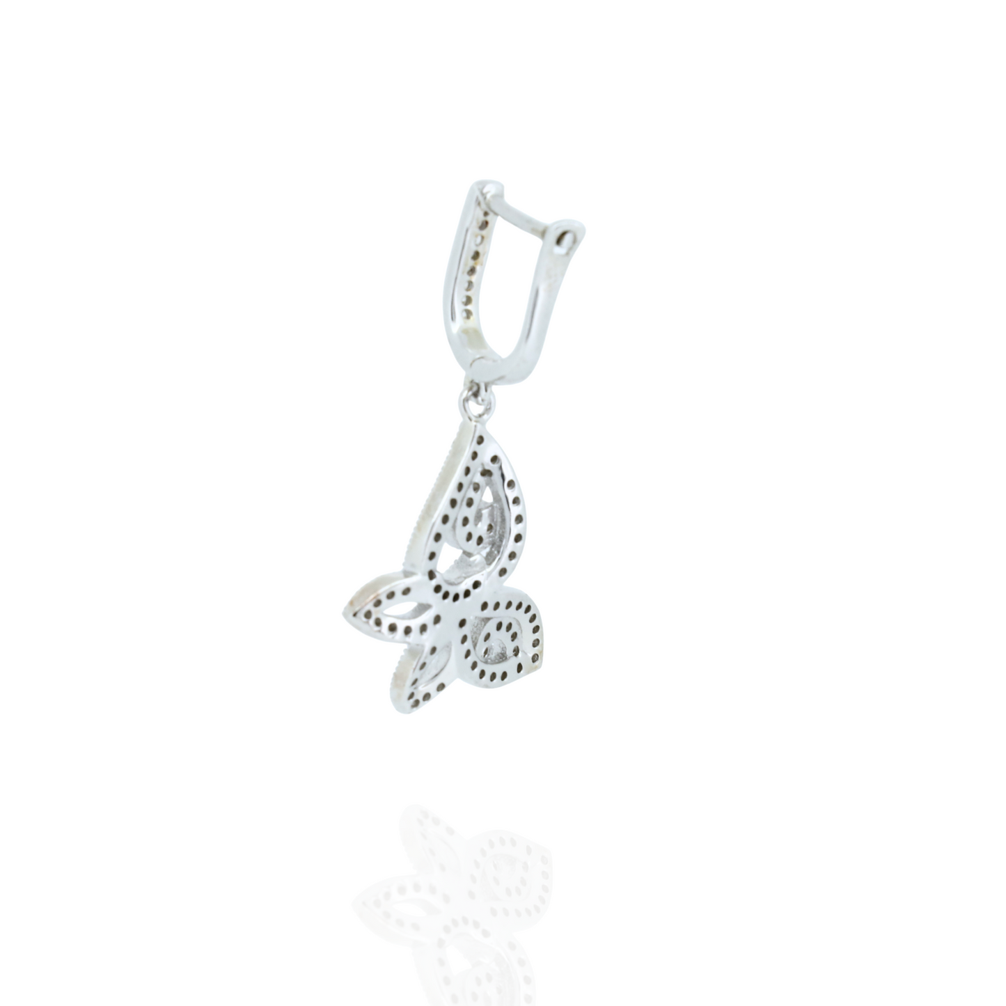 Diamond Butterfly Silver Earrings