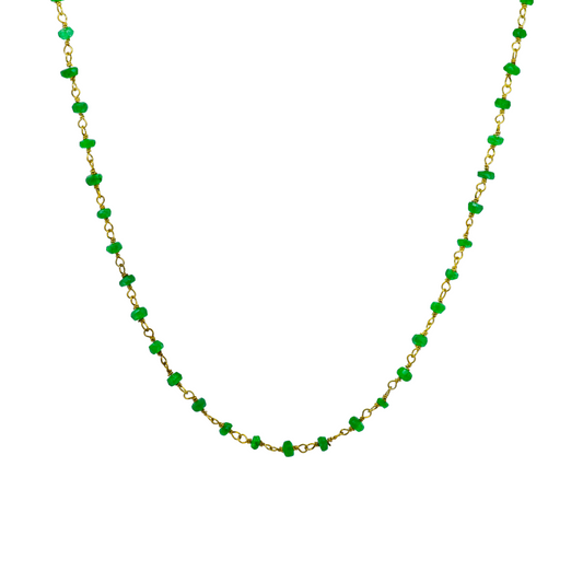 Emerald Aura Onyx Gold-Plated Silver Chain