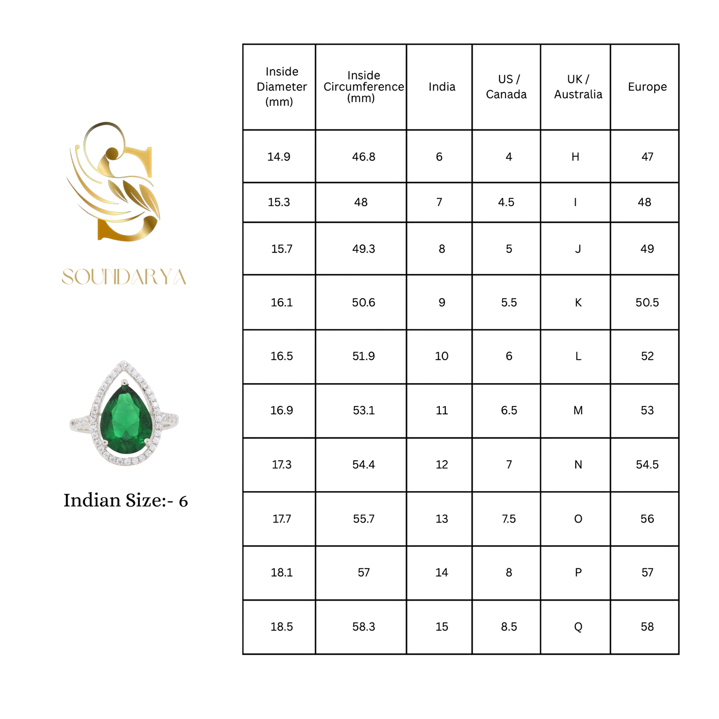 Green Mist Drop Silver Ring