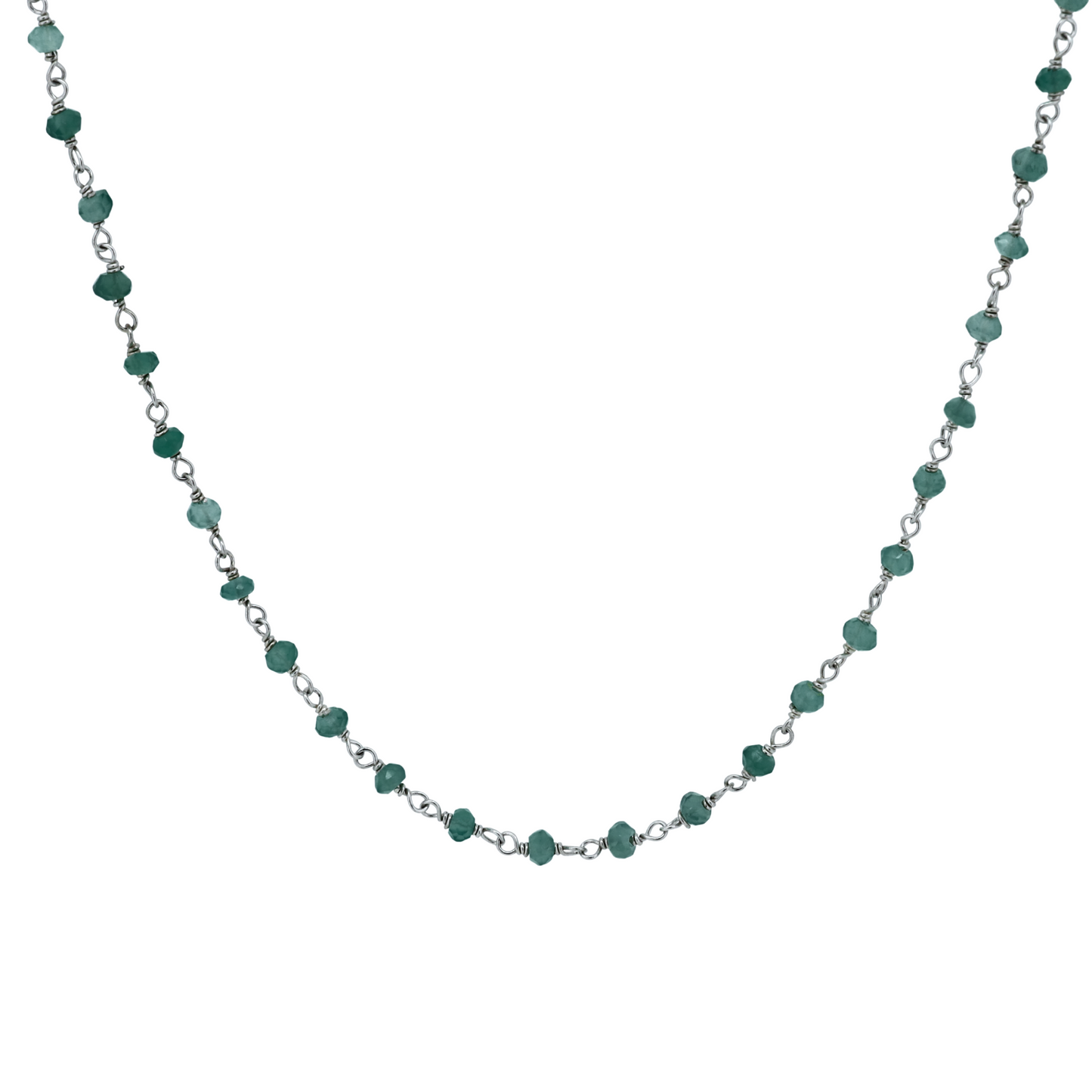 Green Onyx Silver Chain