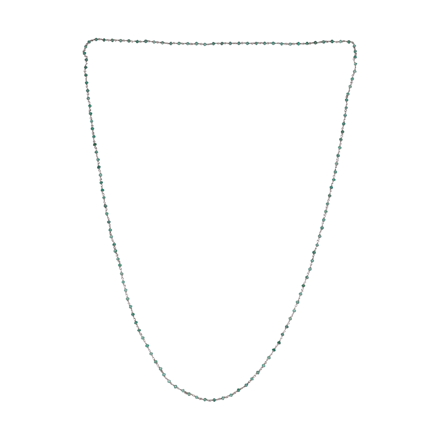 Green Onyx Silver Chain
