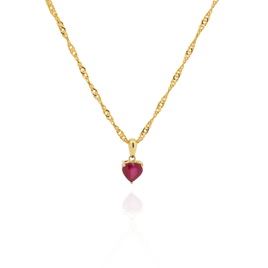 Mini Ruby Heart Charm Pendant