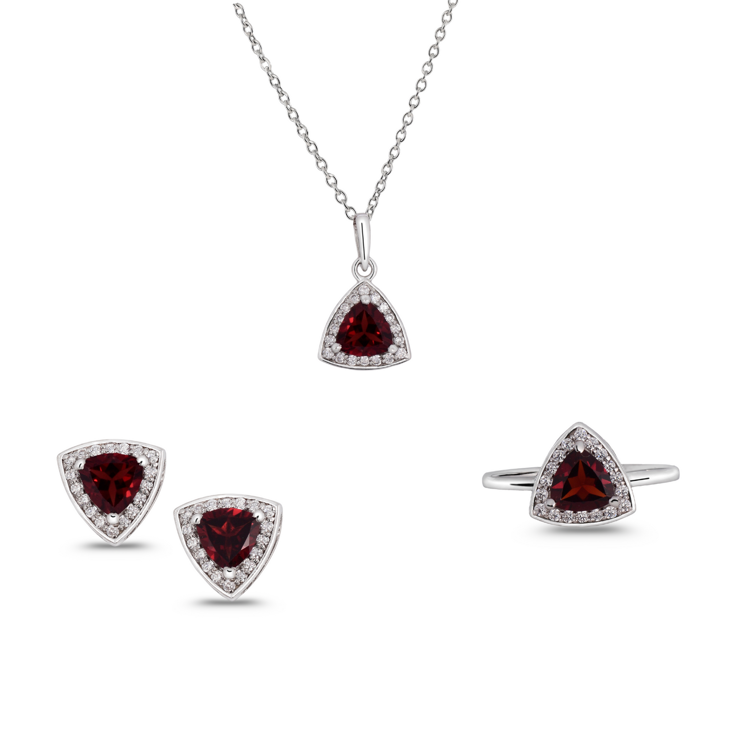 Twilight Garnet Silver Set