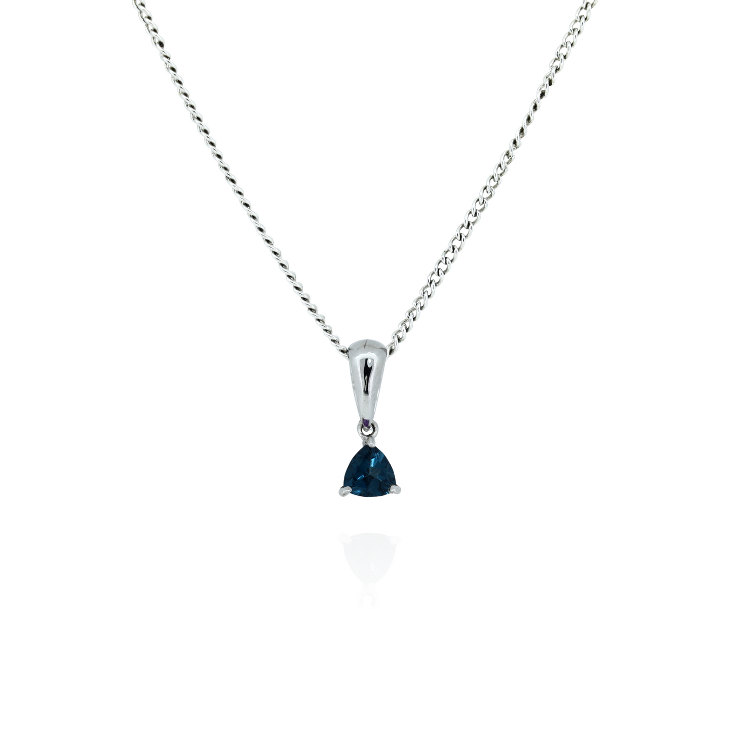Trilliant London Blue Topaz Silver Pandent