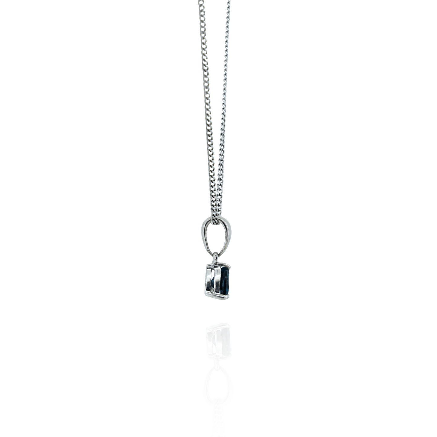 Trilliant London Blue Topaz Silver Pandent