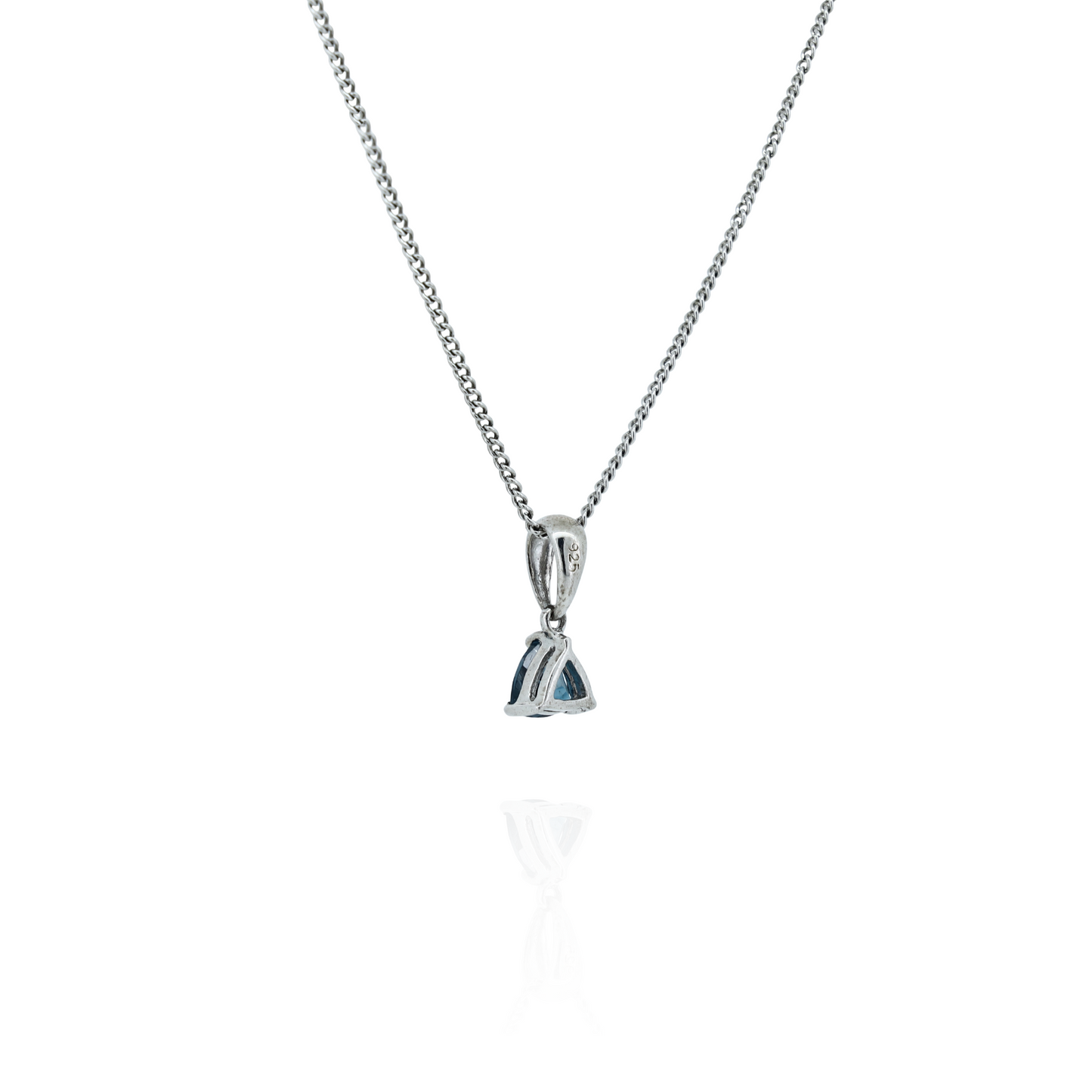 Trilliant London Blue Topaz Silver Pandent
