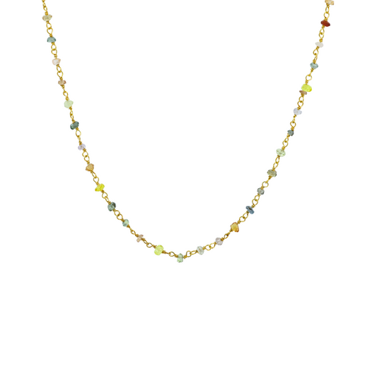 Multi Sapphire Gold-Plated Silver Chain