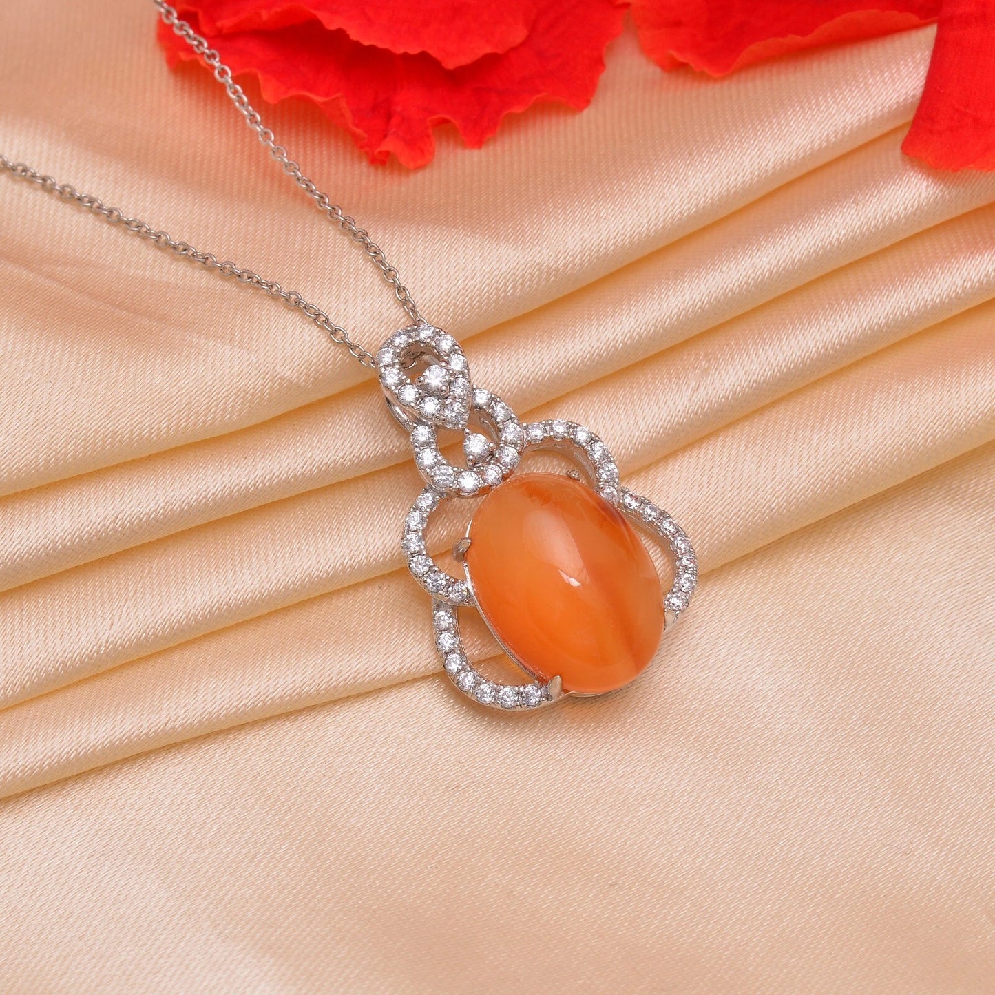 Carnelian Handcrafted Silver Pendant
