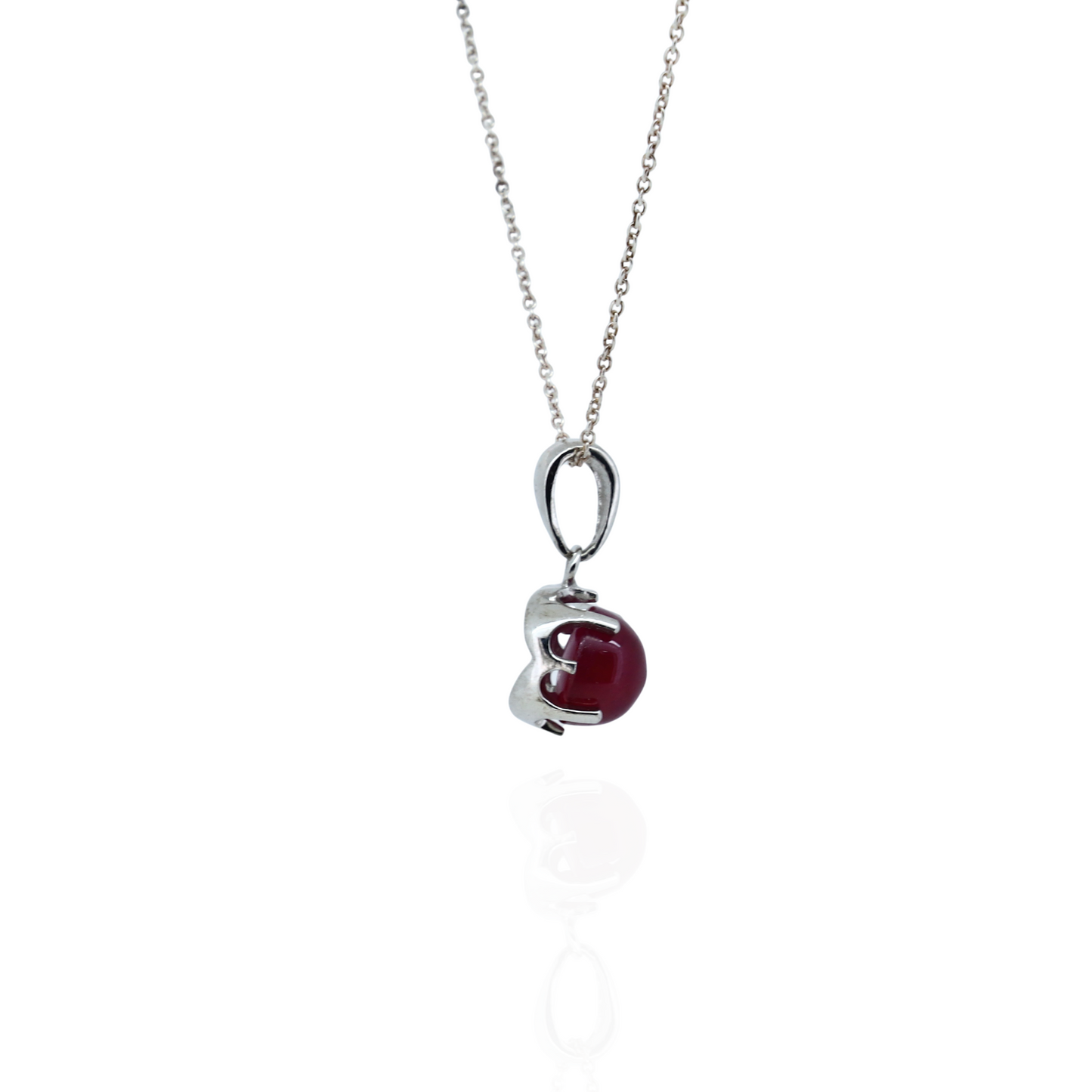 Radiant Ruby Silver Pendant