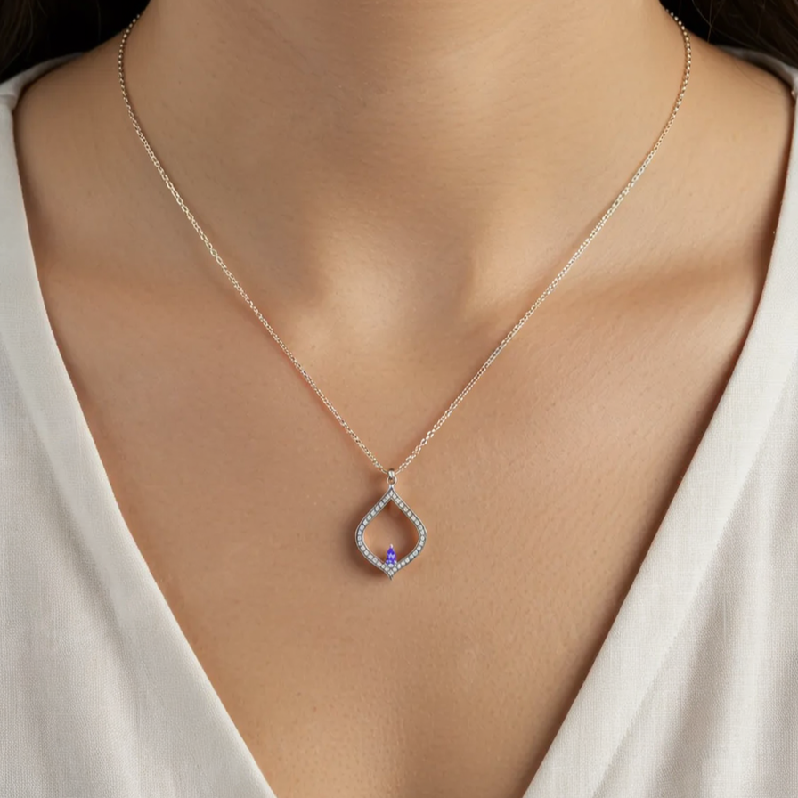 Geo Edge Tanzanite Necklace