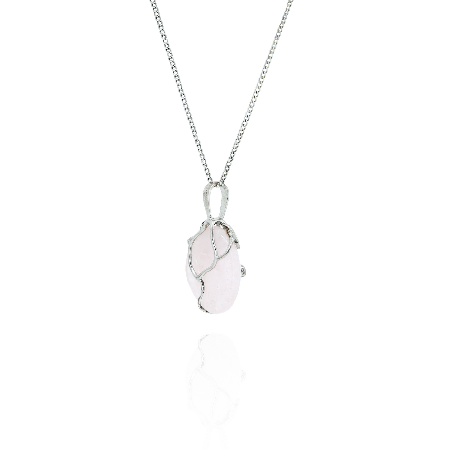Blush Harmony Rose Quartz Silver Necklace