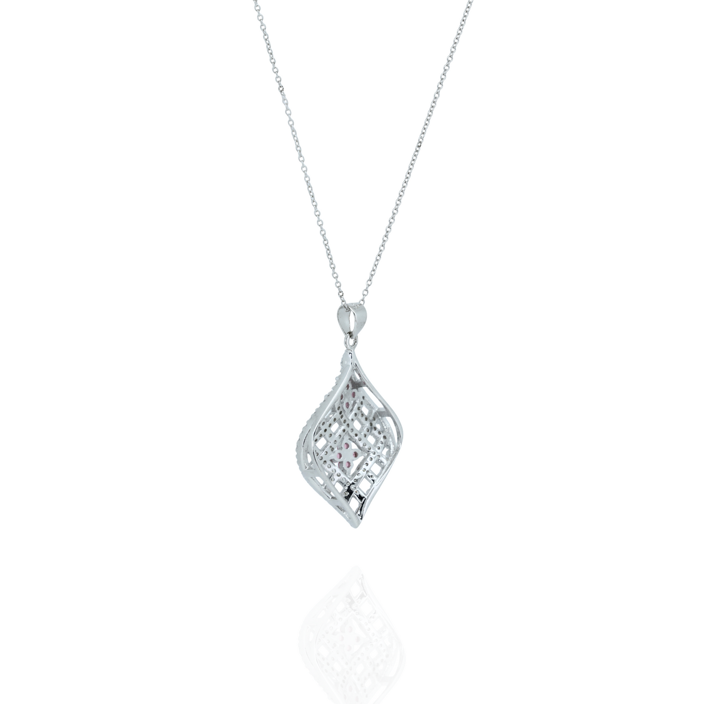 Pink Bloom Silver Necklace