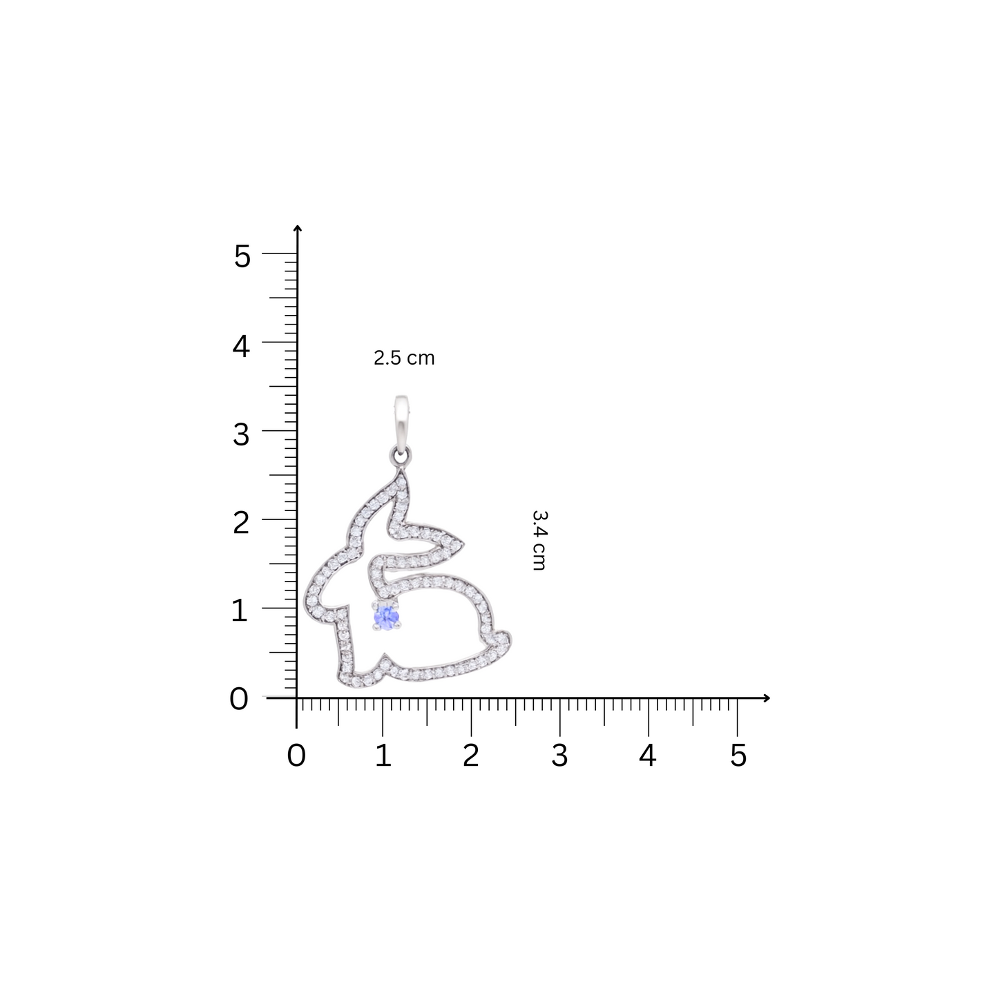 Whimsy Bunny Tanzanite Silver Necklace