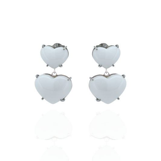 Heartlight White Opal Earrings