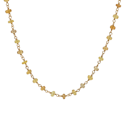 Prosperity Yellow Sapphire Silver Chain