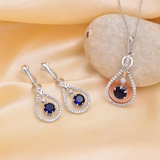 Oceanic Brilliance Sterling Set with American Diamond