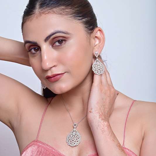 Ethereal Bloom Silver Set