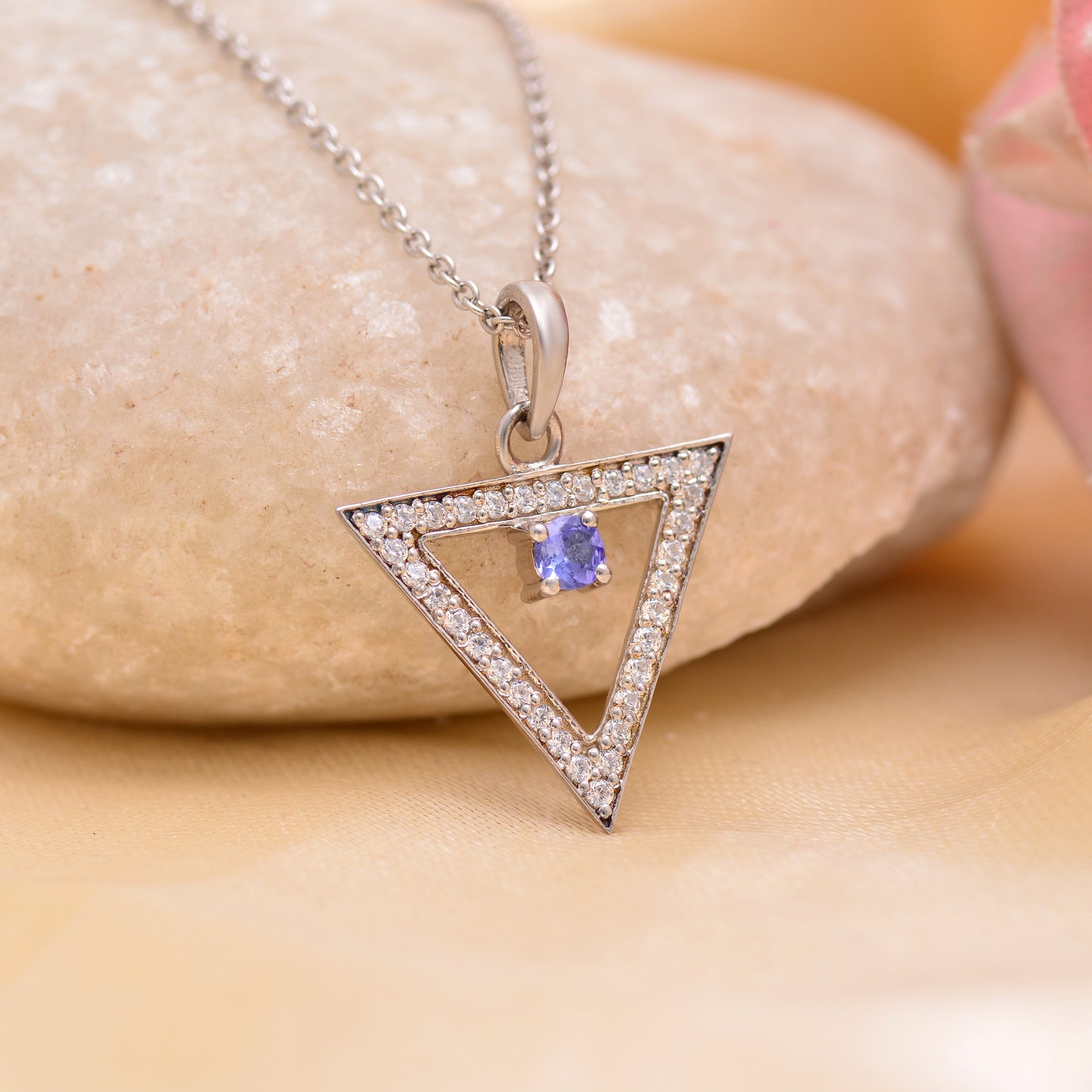 Trinity Gleam Tanzanite Necklace