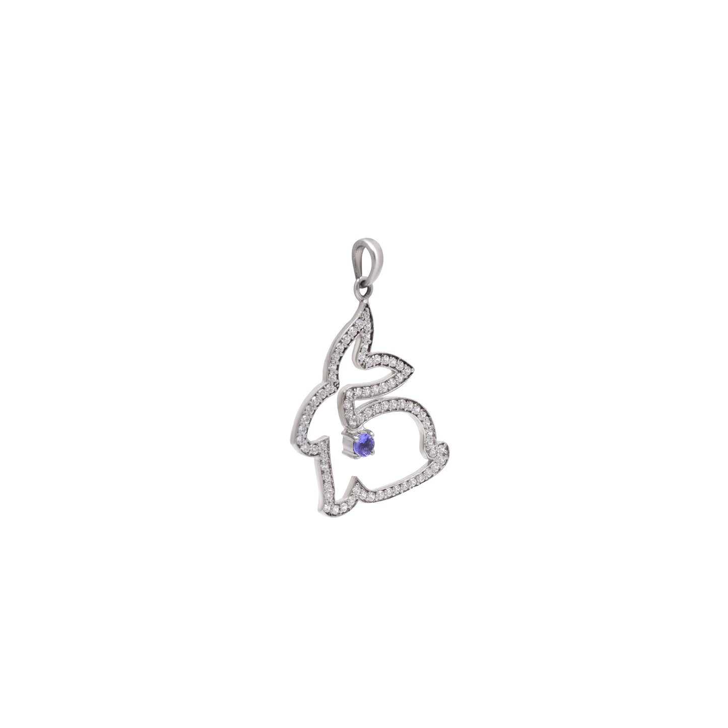 Whimsy Bunny Tanzanite Silver Necklace