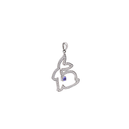 Whimsy Bunny Tanzanite Silver Necklace