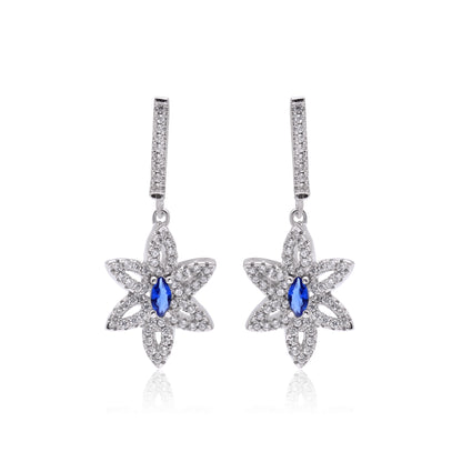 Sapphire Cascade Sterling Set with American Diamond