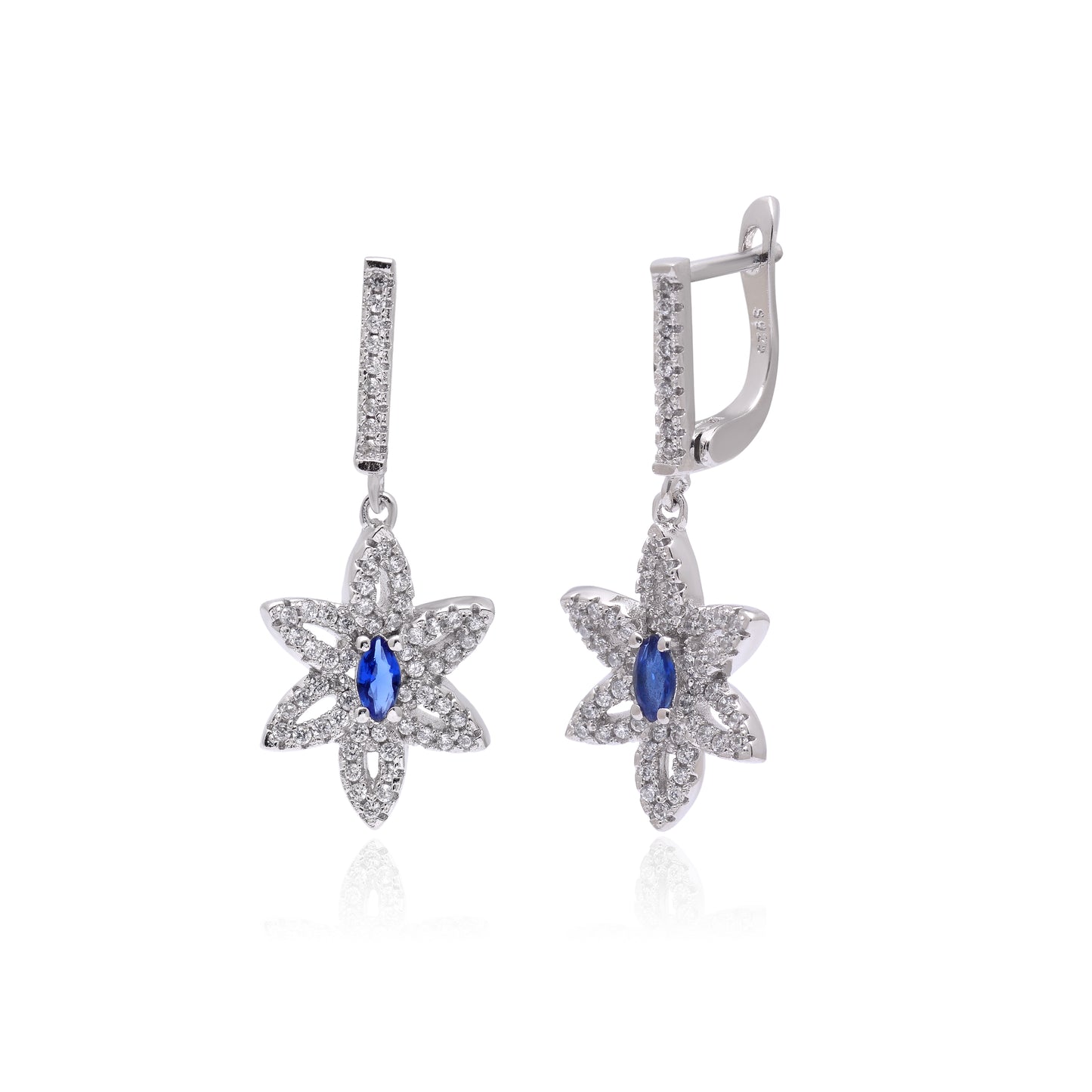 Sapphire Cascade Sterling Set with American Diamond