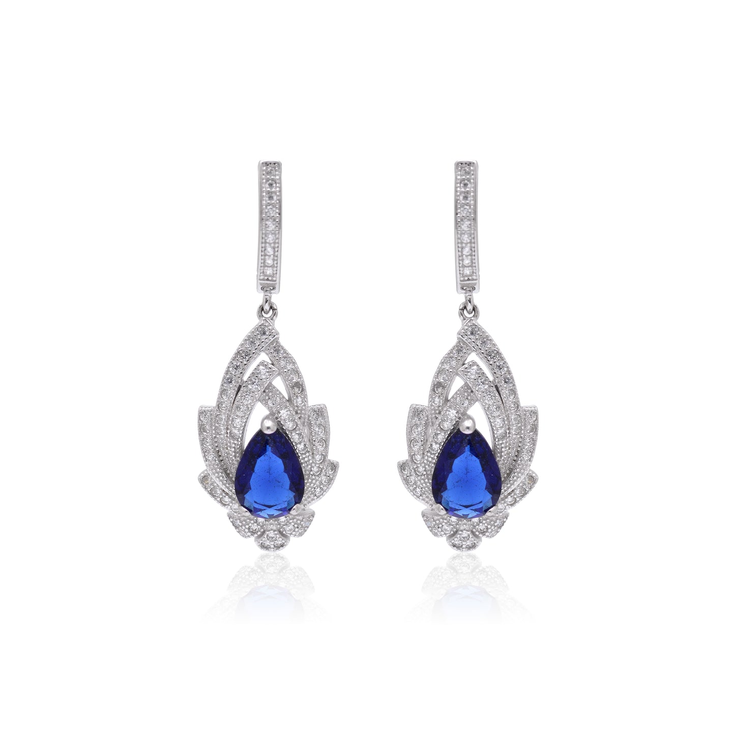 Marine Blue Sterling Silver Set