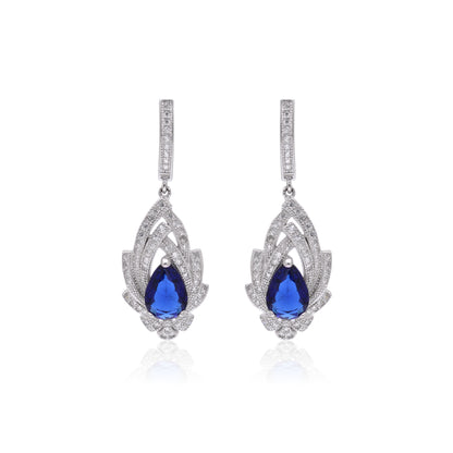 Marine Blue Sterling Silver Set