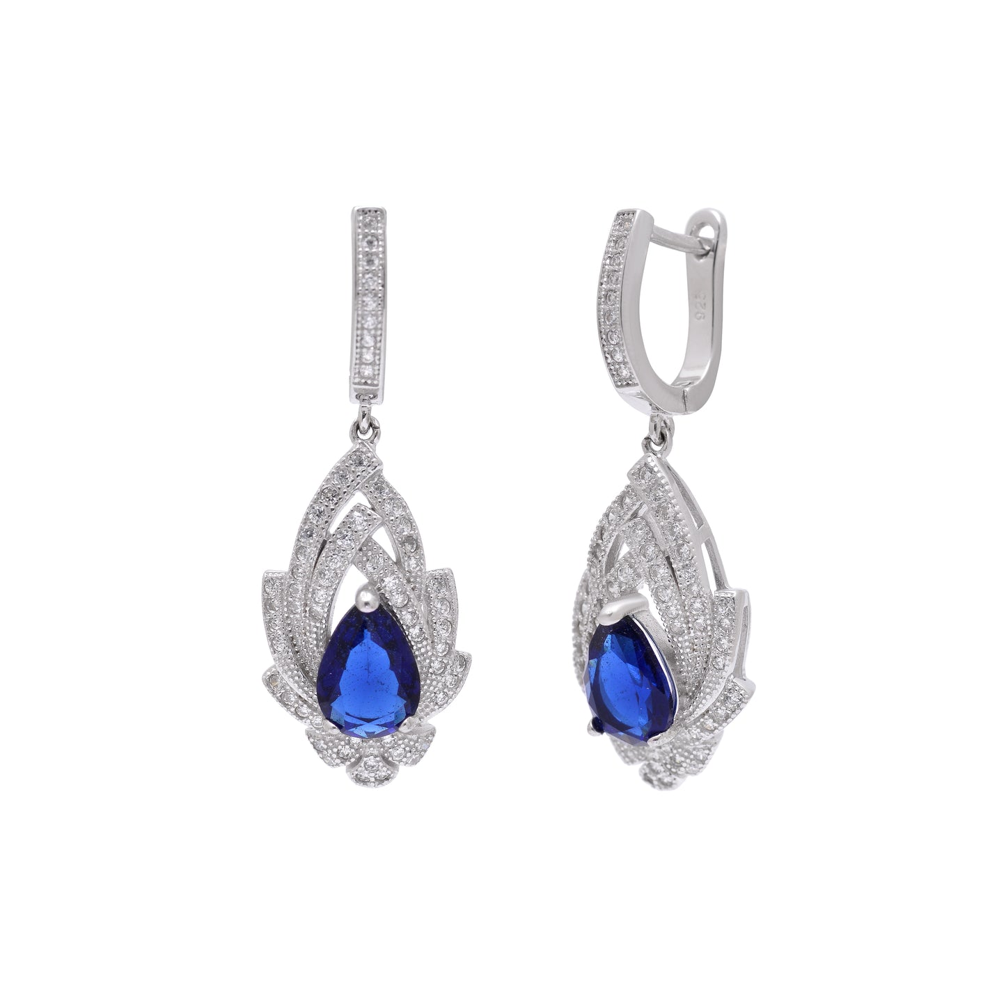Marine Blue Sterling Silver Set