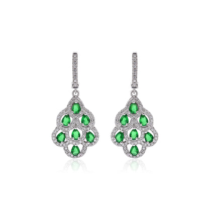 Emerald Glow Sterling Set with American Diamond