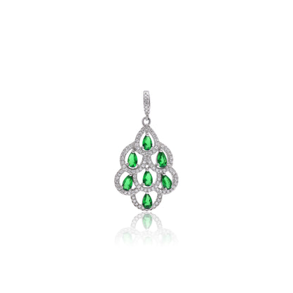 Emerald Glow Sterling Set with American Diamond