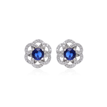 Sapphire Blossom Sterling Silver Set