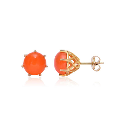 Fiery Glow Carnelian Silver Studs