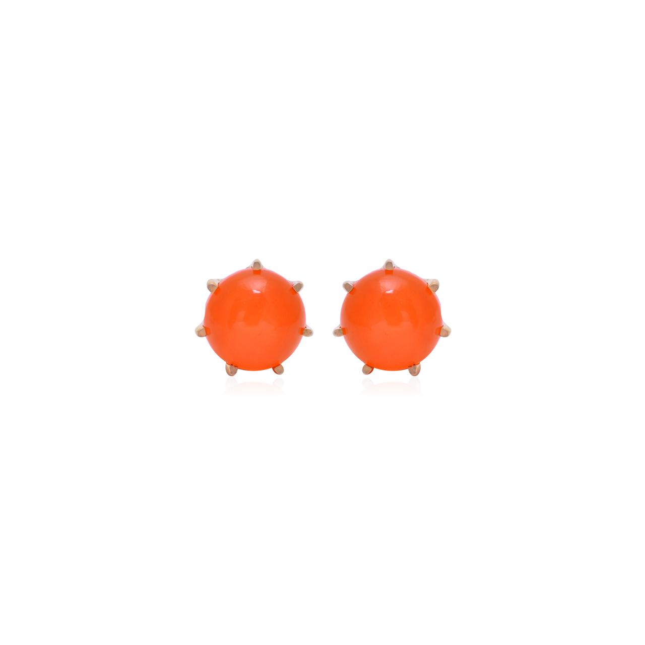 Fiery Glow Carnelian Silver Studs