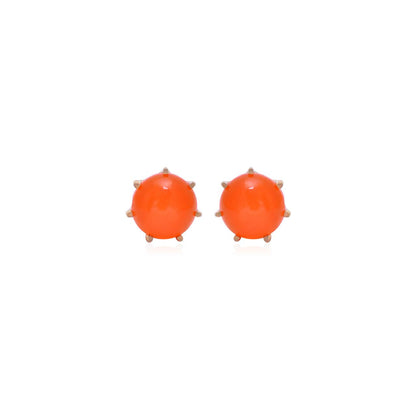Fiery Glow Carnelian Silver Studs