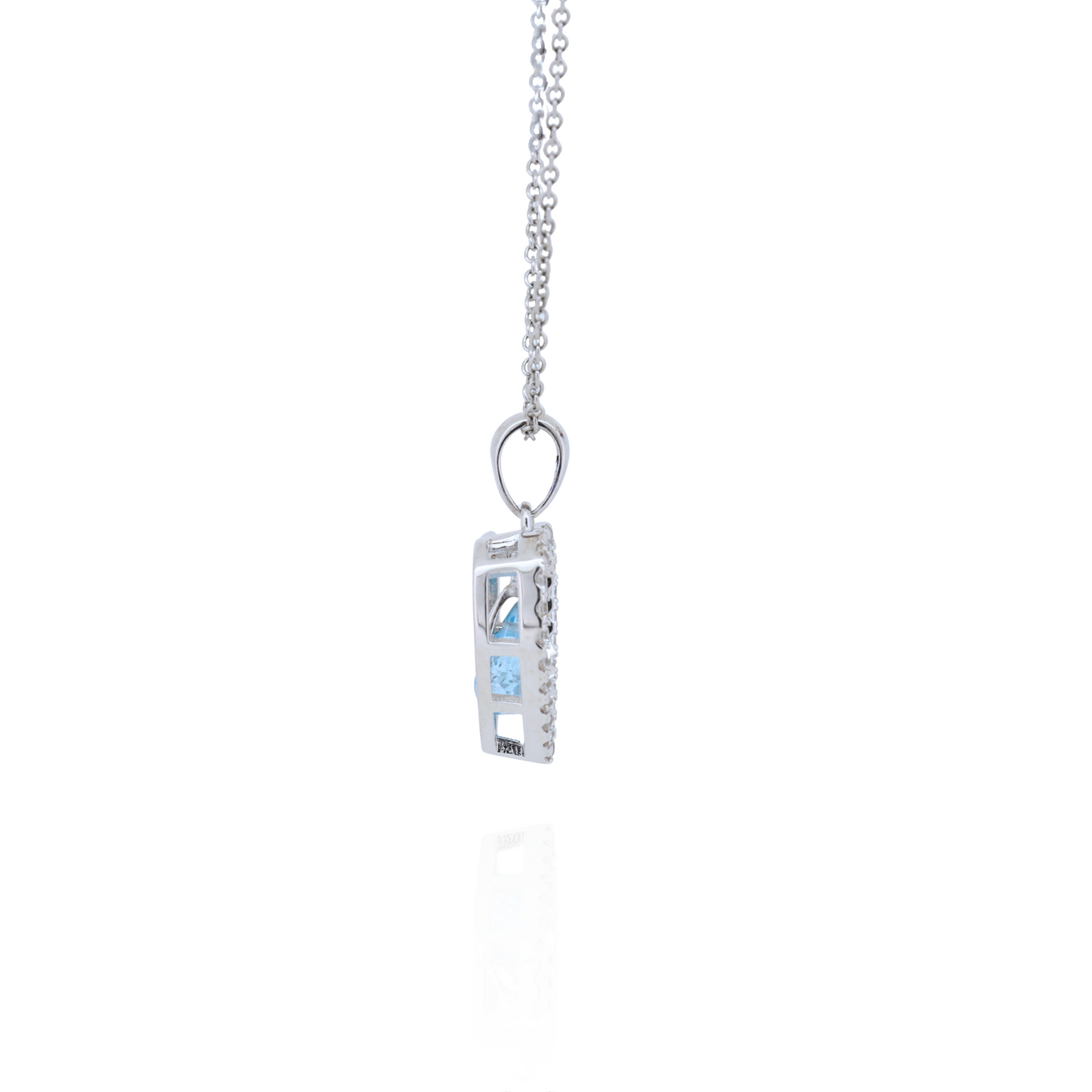 Blue Whisper Heart Topaz Pendant