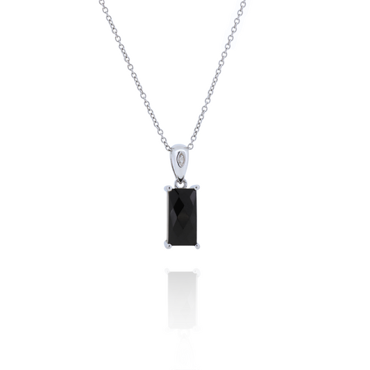 Obsidian Edge Silver Necklace