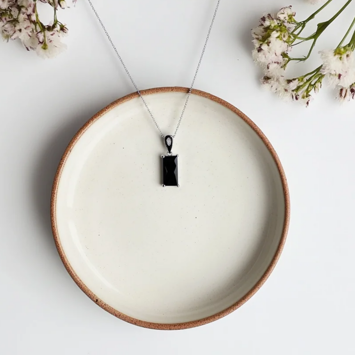 Obsidian Edge Silver Necklace